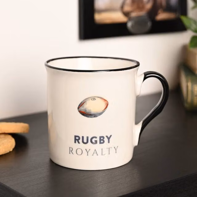 Harvey Makin Hobbies Rugby Mug in White