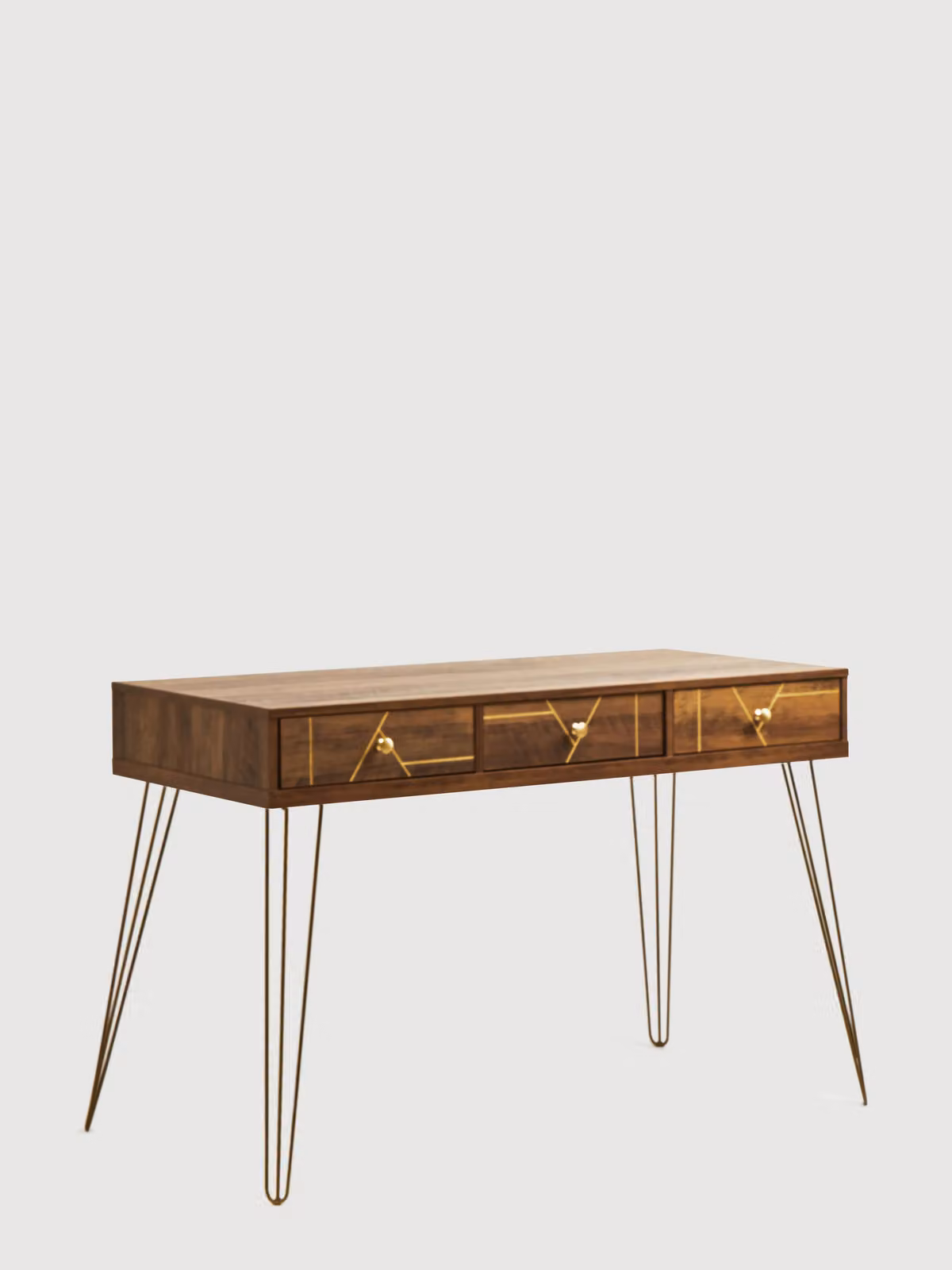 Orsina Modern Three Drawer Writing Desk in Brown, W/D/H: 120 x 55 x 79 cm – 3