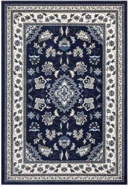 HMC Rug Collection Traditional Sherborne Heatset Rug in Navy, W: 80 cm, L: 150 cm