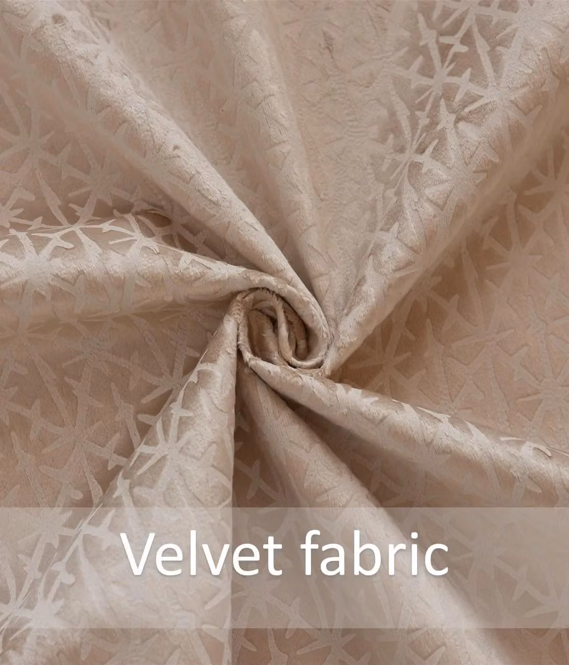 Luxury Living Temple Velvet Blackout Curtains in Beige, Width: 229 cm, Drop: 229 cm – 2