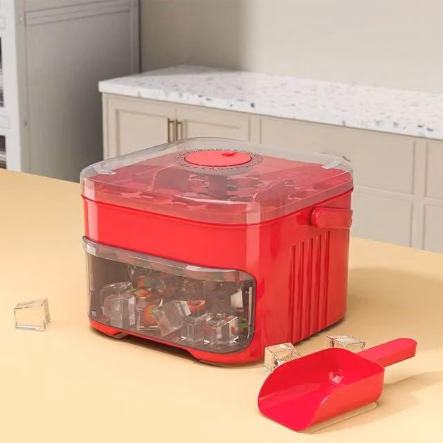 Kelvenix Red 50-Cube Ice Maker with Easy Press