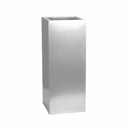 Primrose Galvanised Steel Tall Rectangular Cube Planter in Silver W: 50 cm, D: 25 cm – 1