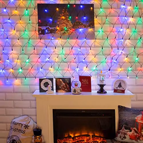 The Christmas Workshop 180 LED Multi-Colour Christmas Net Lights, W: 1.8 m, H: 1.2 m – 5
