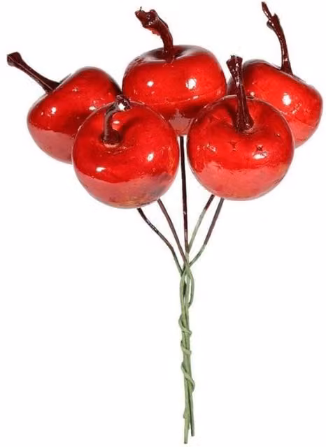 KDMD Red Artificial Apple Bunch Pick Flowers
