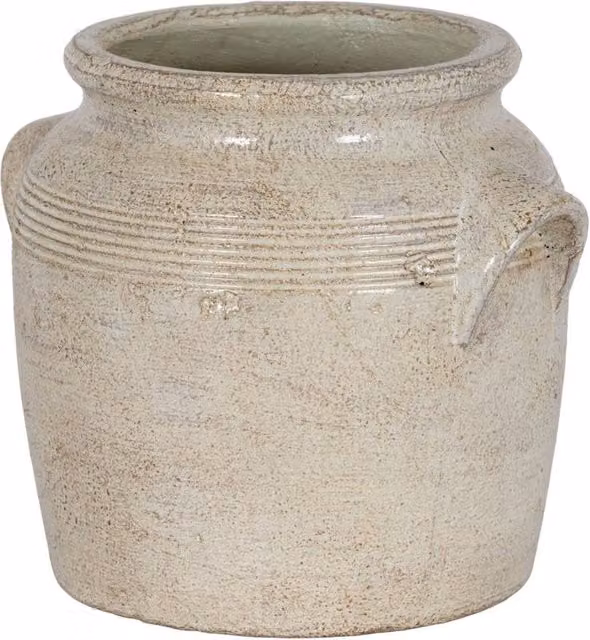 KDMD Tarn Large Round Ceramic Pot with Handles in Stone – 1