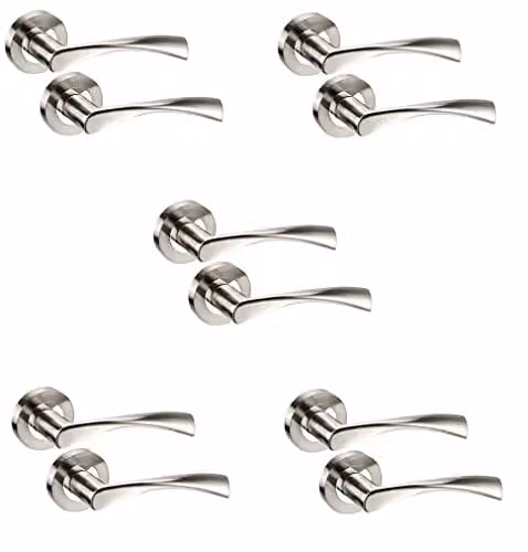 Golden Grace Astrid Door Handles in Polished Chrome and Silver