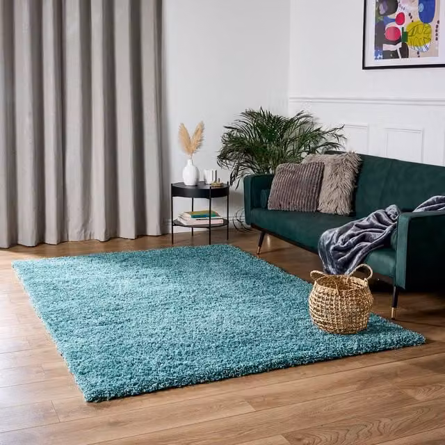 Bravich California Shaggy Rug in Blue, W: 80 cm, L: 150 cm