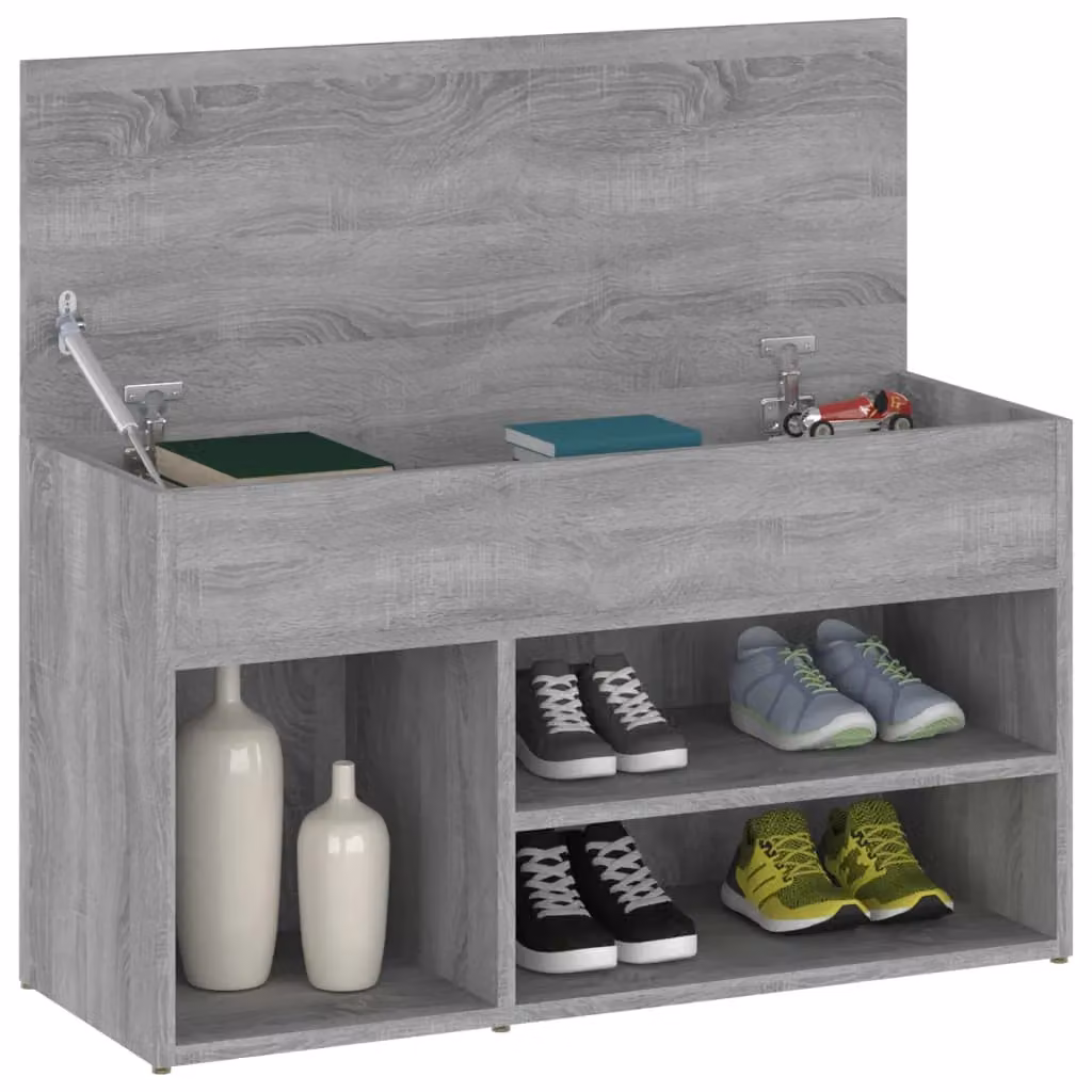 Berkfield Home Grey Sonoma Shoe Bench W/D/H: 80 x 30 x 45 cm – 3