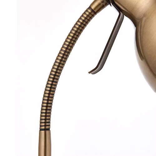 Loops Matching Set of Floor and Table Lamps in Antique Brass and White with Adjustable Neck and USB Charger, Height: 161 cm and Height: 47.5 cm – 3
