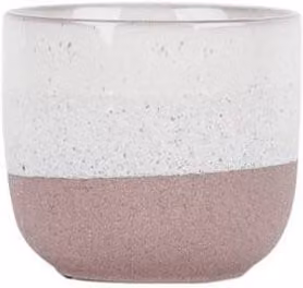 KDMD Hortus Pink and White Bordeaux Stoneware Planter, H 11 cm x Dia 12.5 cm