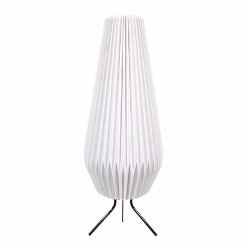 ValueLights Astrid Geometric Origami Teardrop Paper Pleated Floor Lamp in White