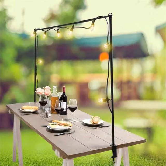 SPETLEK Black Metal Tabletop Hanging Rod Display Stand