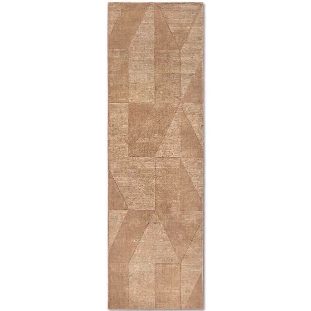 Villeroy & Boch 1906 Ursule Handwoven Wool Rug in Beige with High Low Pile, W: 80 cm, L: 250 cm – 2
