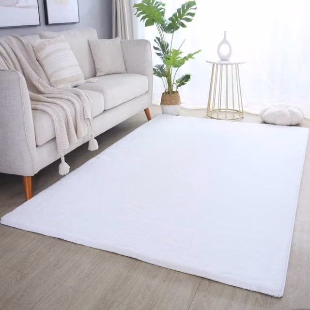 Desire Rugs Plushtale Washable Poly Cotton Area Rug in White, W/D: 60 x 200 cm – 1