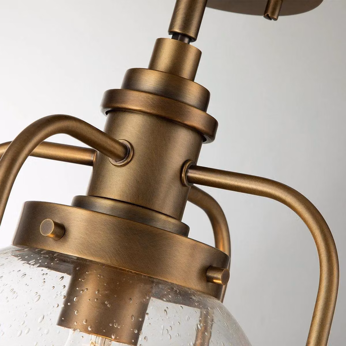 Kichler Triocent Globe Pendant Ceiling Light in Natural Brass and Yellow Glass, IP44 Rated – 3
