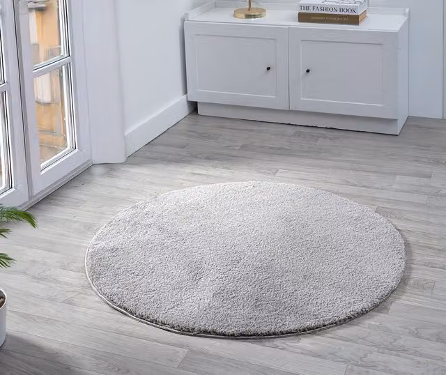 Desire Rugs Plain Modern Square Area Rug, Grey, W/D/H: 100 x 100 cm