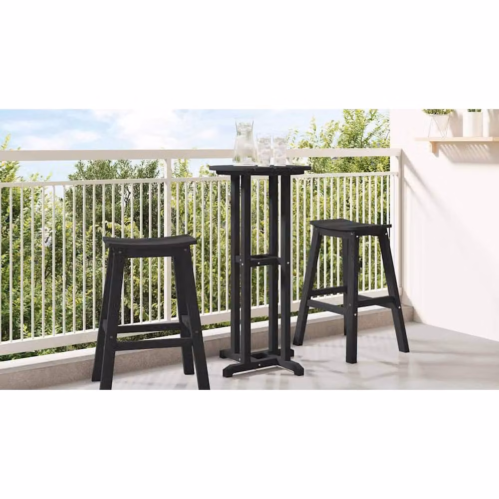 Berkfield Home Modern Bar Table in Black, W/D/H: 55 x 55 x 107 cm – 2