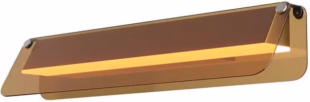 Netlighting Modern LED Wall Lamp with Amber Glass Shade, Black, 43 cm