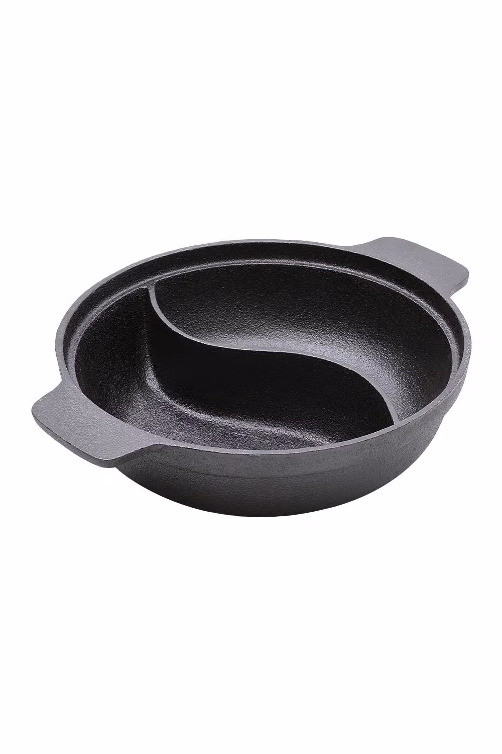Garden Sanctuary Black Cast Iron Hot Pot with Divider Casserole – 2