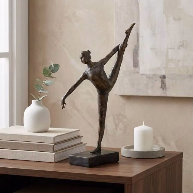 Garden Greatness Bronze Ballerina Dance Class Tabletop Ornament in Brown
