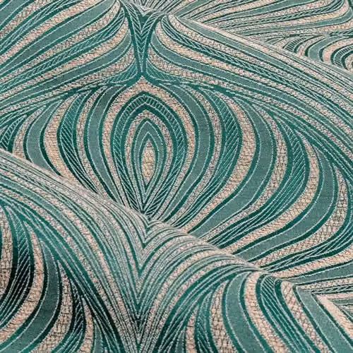 Paoletti Gatsby Jacquard Eyelet Curtains, 2 Panels, Green, Width: 117 cm, Drop: 137 cm – 3