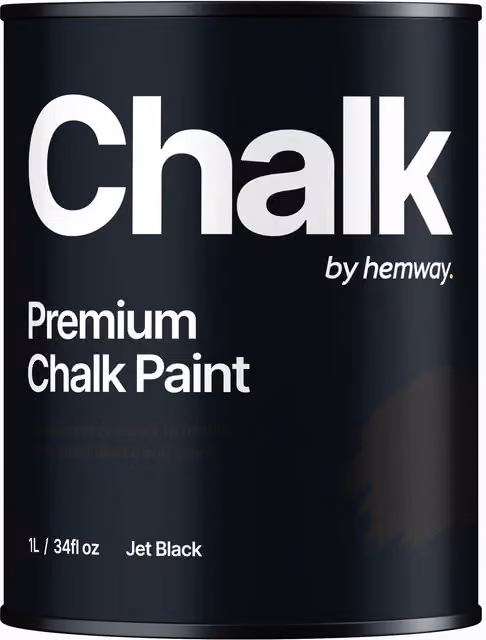 Hemway Chalk Paint Flat Matt in Jet Black, 1 l