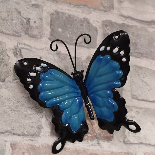 Betley Small Blue Metal Butterfly Wall Art
