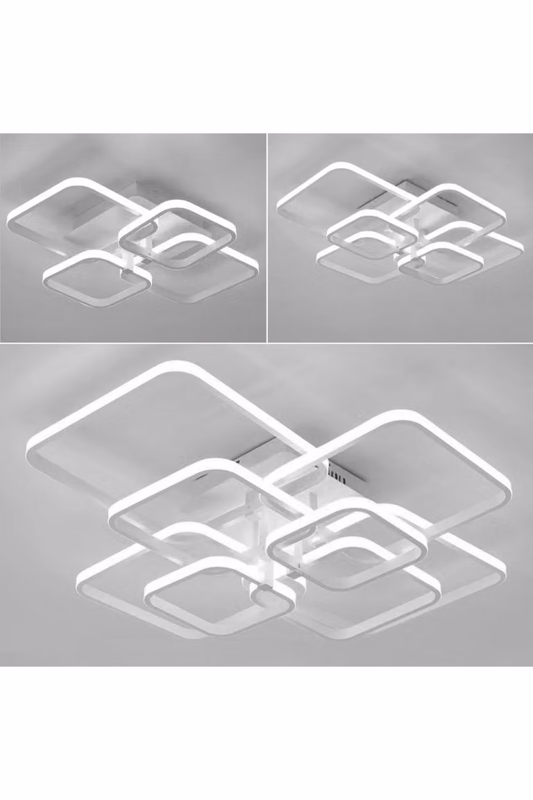 Garden Sanctuary White Minimalist LED Semi Flush Ceiling Light