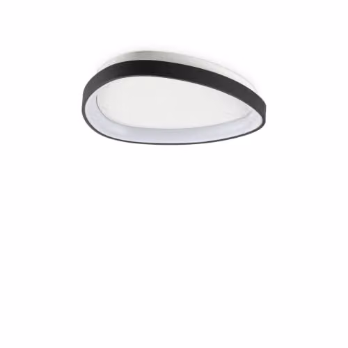 Ideal Lux Gemini LED Semi Flush Ceiling Light, Black, 42.5 cm, 2700K Warm White
