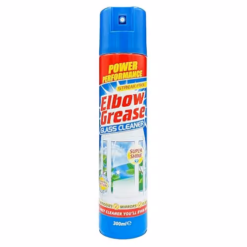 Elbow Grease Glass Cleaner Aerosol, 300ml, Blue
