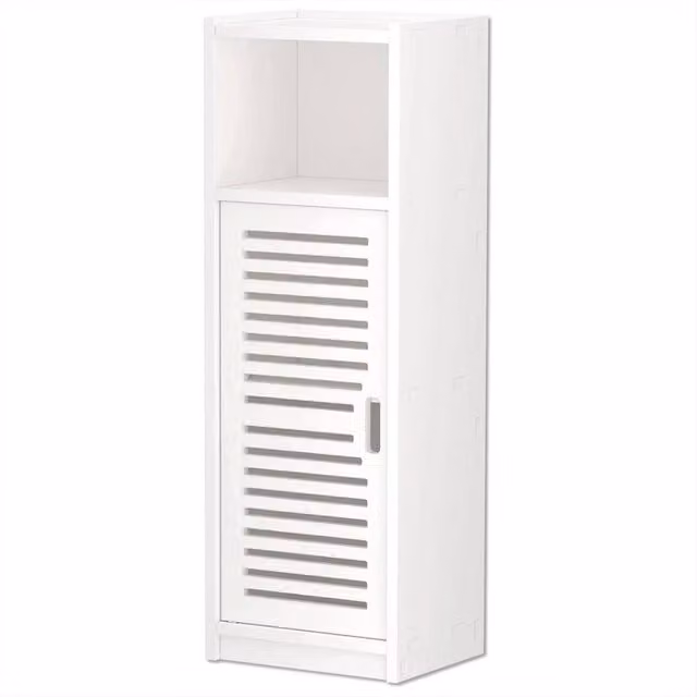 FORGEVIO White Bathroom Storage Cabinet with Hinged Doors and Internal Shelves, W/D/H: 22 x 22 x 80 cm