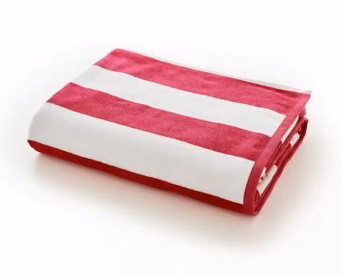 Deyongs Cabana Bay Stripe Beach Towel in Pink, 100% Organic Cotton, W/D/H: 80 x 165 cm – 1