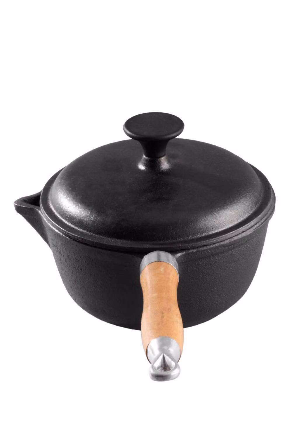Garden Sanctuary Uncoated Cast Iron Milk Pot with Glass Lid and Handle in Black – 2