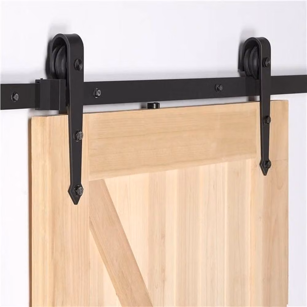 EONLION 6ft Sliding Barn Door Hardware Set in Matt Black Metal – 2
