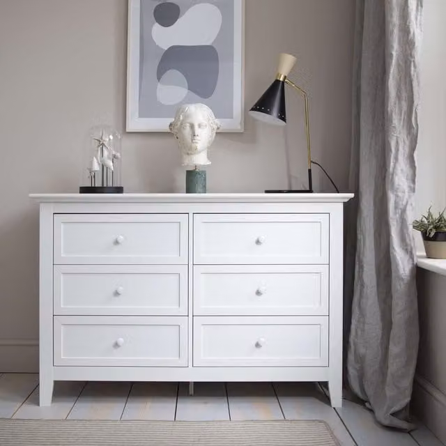 Noa and Nani Modern White Freestanding Bedroom Chest of Drawers, Width: 80 cm