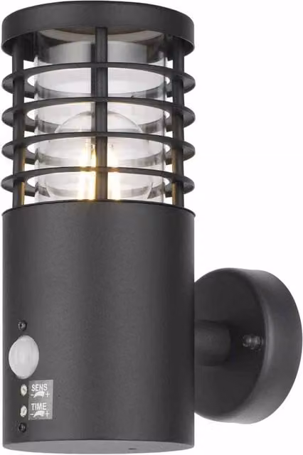 First Choice Lighting Bloom Black IP44 Outdoor Motion Sensor LED Wall Lamp