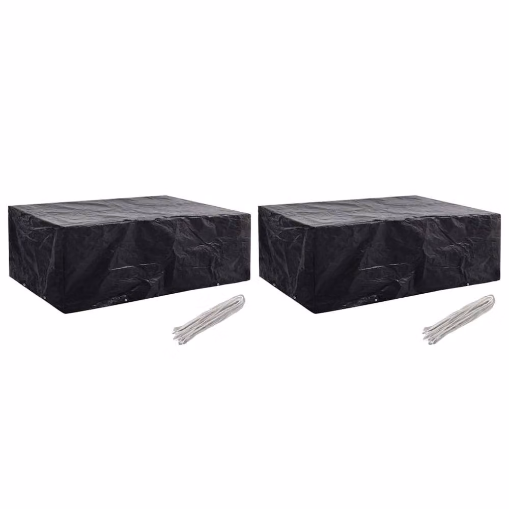 Berkfield Home Garden Furniture Covers, 2 Pack, Black, W/D/H: 242 x 162 x 100 cm – 2