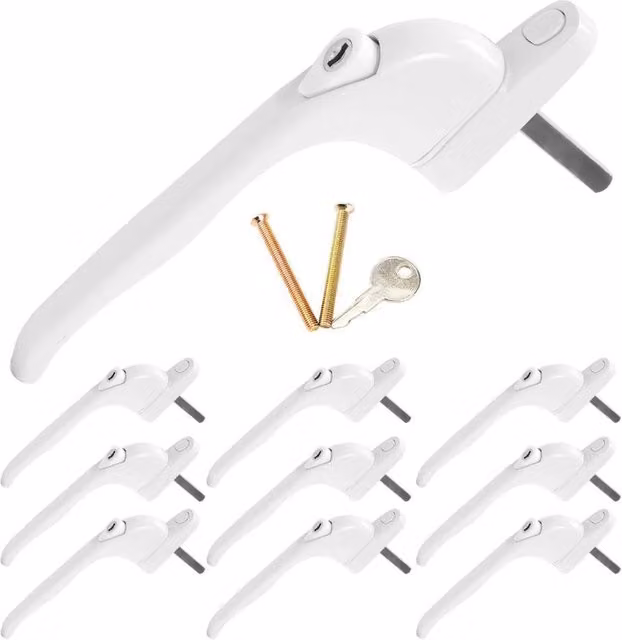 NESTLUNE 20-Piece Universal Inline Locking Window Handle Set in White – 1