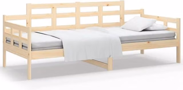Berkfield Home Rustic Solid Wood Pine Day Bed, Natural, W: 90 cm, D: 200 cm