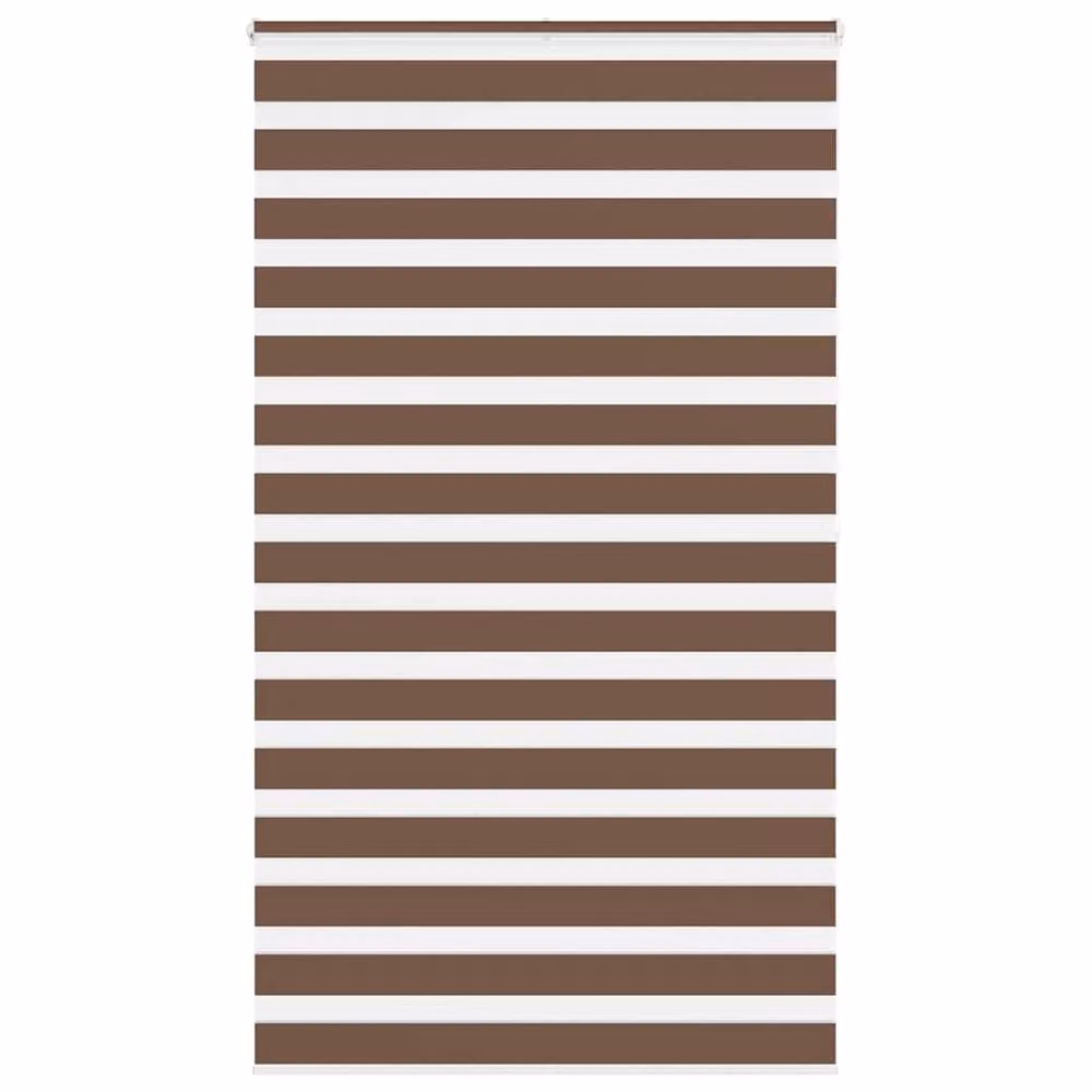 Berkfield Home Brown Zebra Day and Night Blind with Polyester Fabric, W: 125 cm, H: 200 cm – 2
