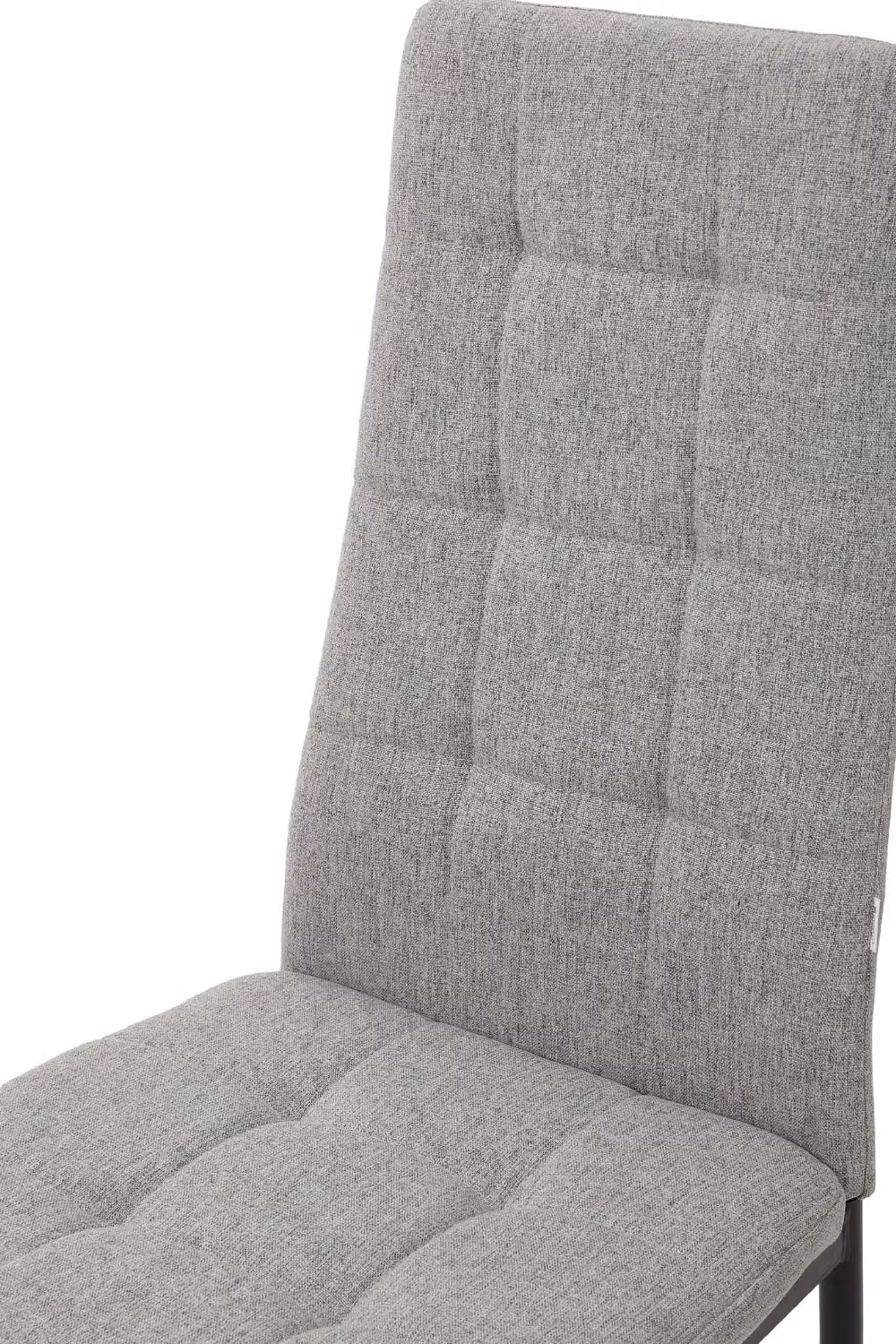 Living and Home Set of 4 Modern Grey Linen Upholstered Dining Chairs with Metal Frames – 4