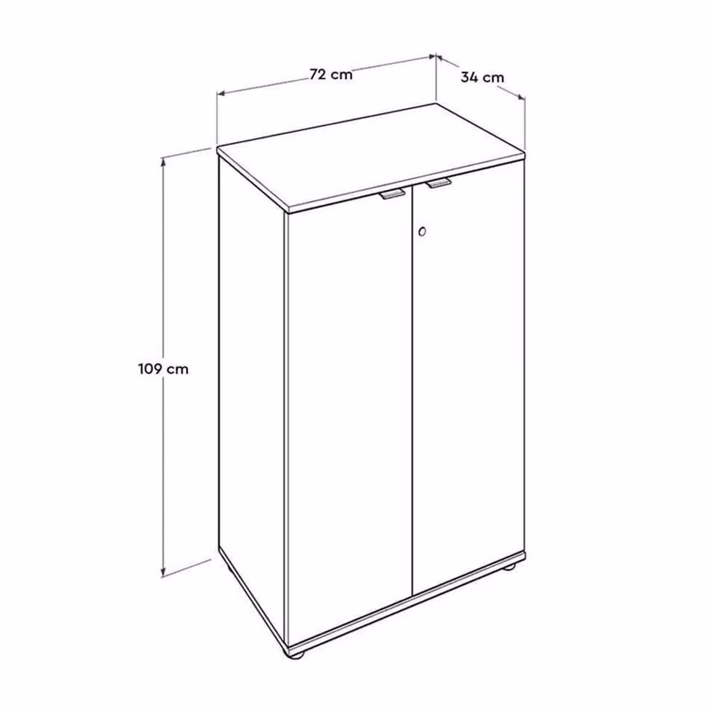 FORGEVIO Lockable 2 Door Office Storage Cabinet in Matt White – 2