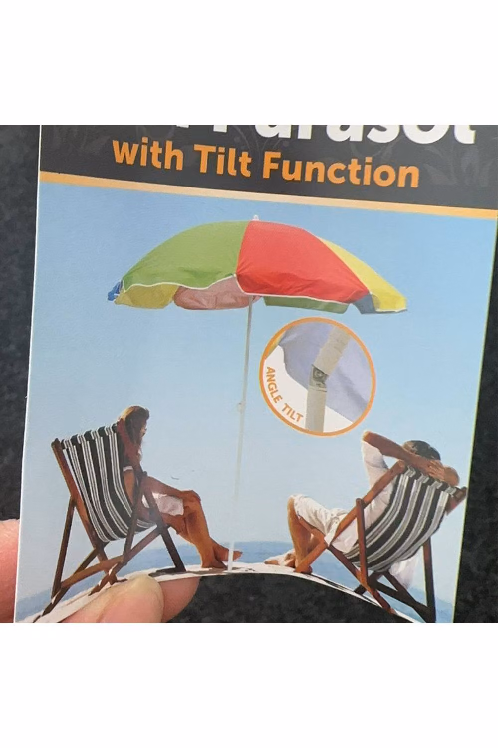 KDMD Multicolour Waterproof Tilt Beach Parasol with Aluminium Frame and Polyester Sunshade, Diameter: 180 cm – 3