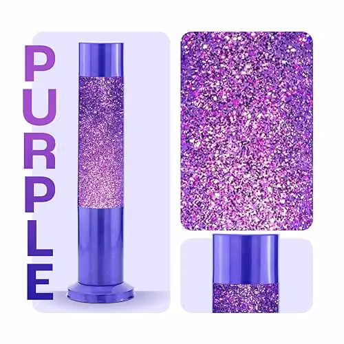 Nova Lighting Purple and Silver Glitter Sensory Tabletop Lamp – 2