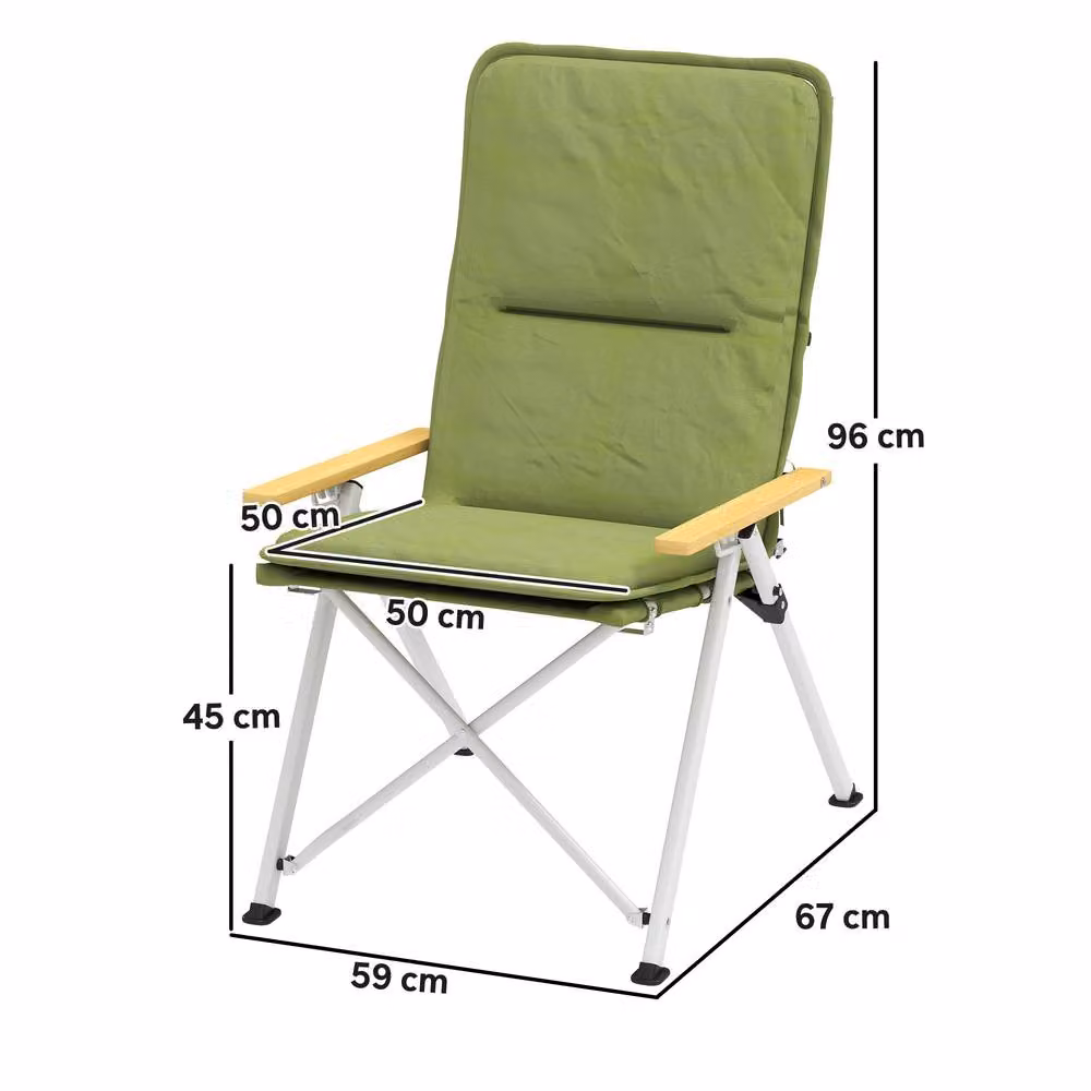 STILVORA Green Outdoor Chair with Beech Wood and Powder Coated Aluminium Frame – 3