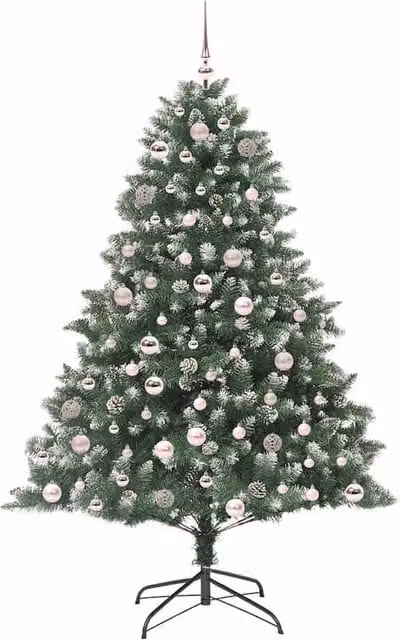 Berkfield Home Modern Artificial Christmas Tree with Stand, Green, W/D/H: 126 x 126 x 180 cm – 1