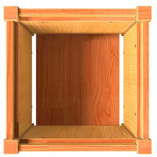 vidaXL Waxed Brown Pine Wood Garden Planter Tub W/D/H: 40 x 40 x 40 cm – 4
