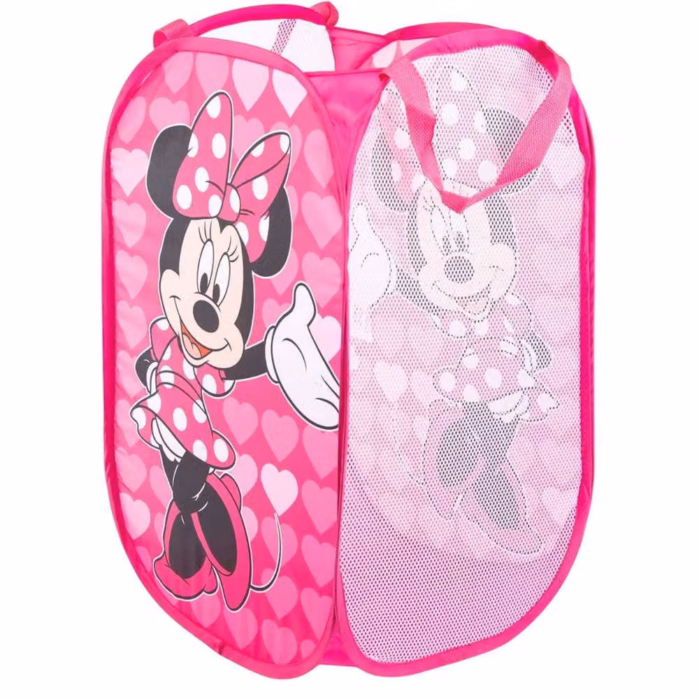 Disney Minnie Mouse Hearts 80L Collapsible Fabric Laundry Bin in Pink – 2