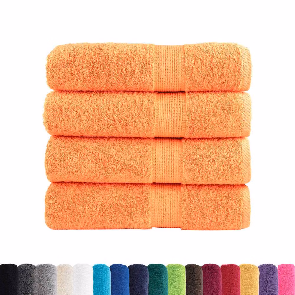 Berkfield Home SOLUND Premium Cotton Terry Bath Towels, 4 Pack, Orange, W: 100 cm, L: 150 cm, 600 gsm – 2