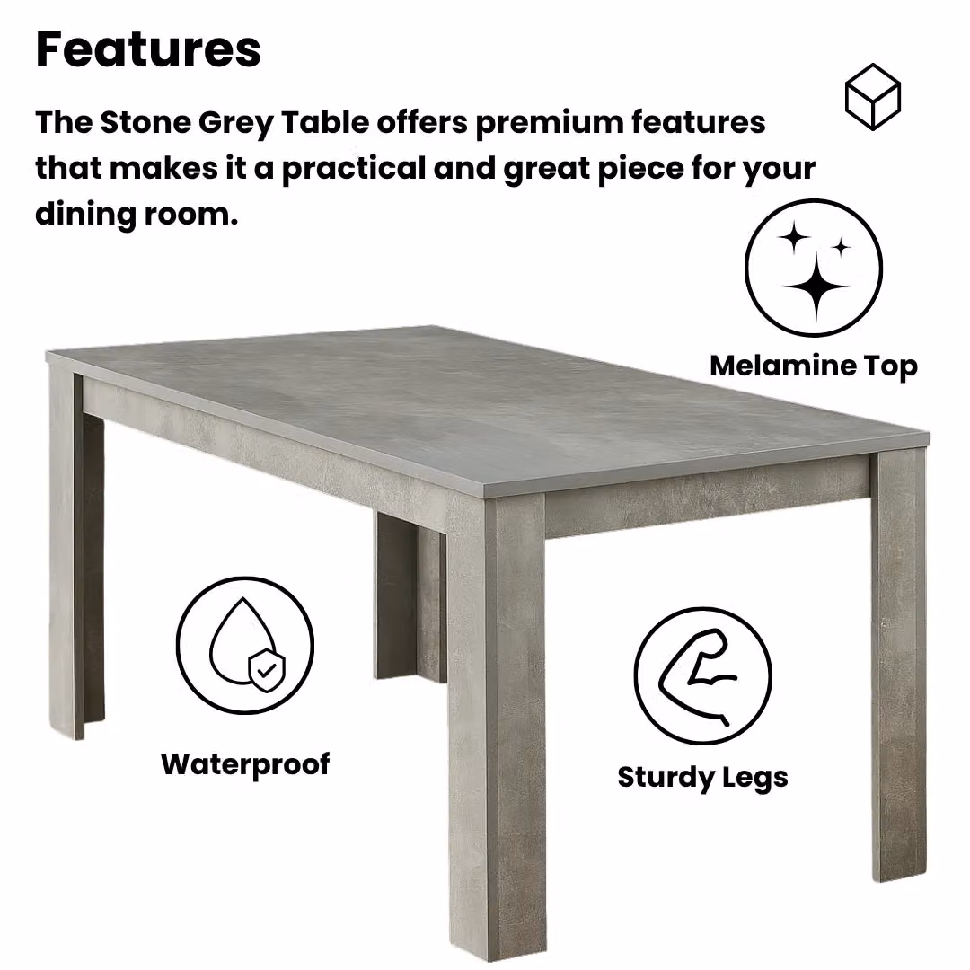 Kosy Koala Modern Rectangular Dining Table Set with 4 Grey Velvet Chairs in Brown and Grey – 3